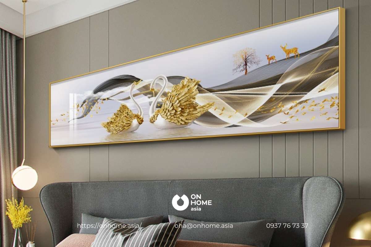 Tranh treo tường phòng ngủ lãng mạn