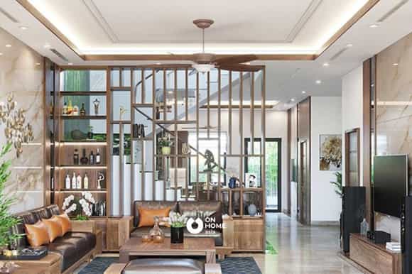 Tủ rượu kiêm vách ngăn phòng khách