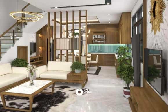 Vách gỗ phòng khách