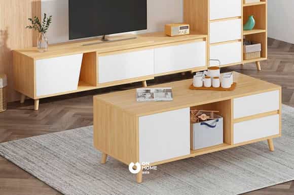 Bàn trà thông minh gỗ công nghiệp 