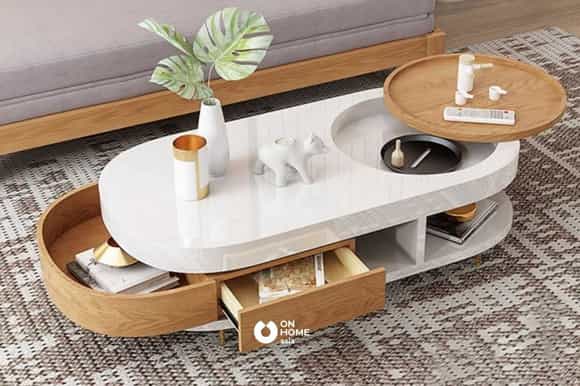 Bàn sofa hình bầu dục cao cấp