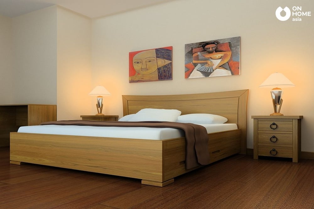 Nên chọn những chiếc giường ngủ chắc chắn làm từ gỗ hoặc kim loại 