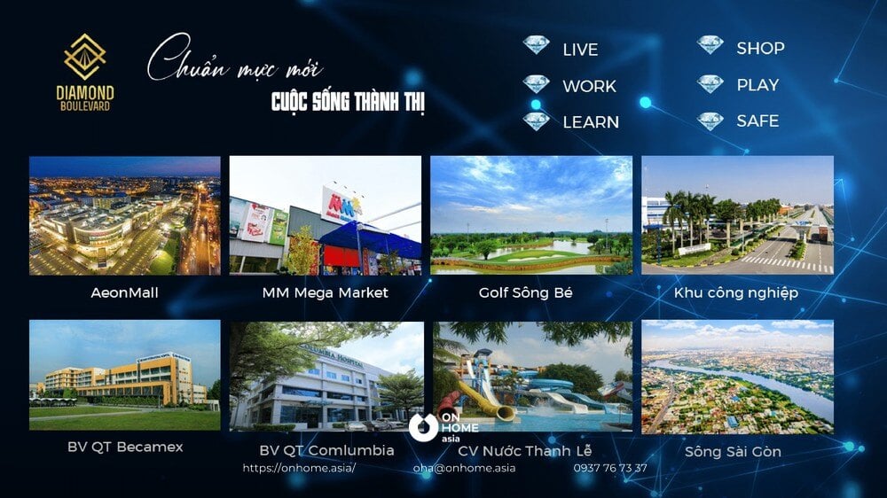 tiện ích ngoại khu dự án Diamond Boulevard