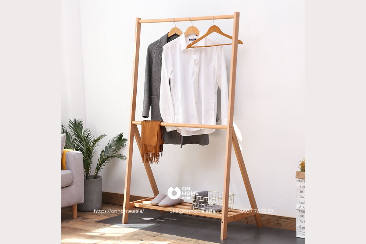 Giá treo quần áo chữ A bằng gỗ đẹp