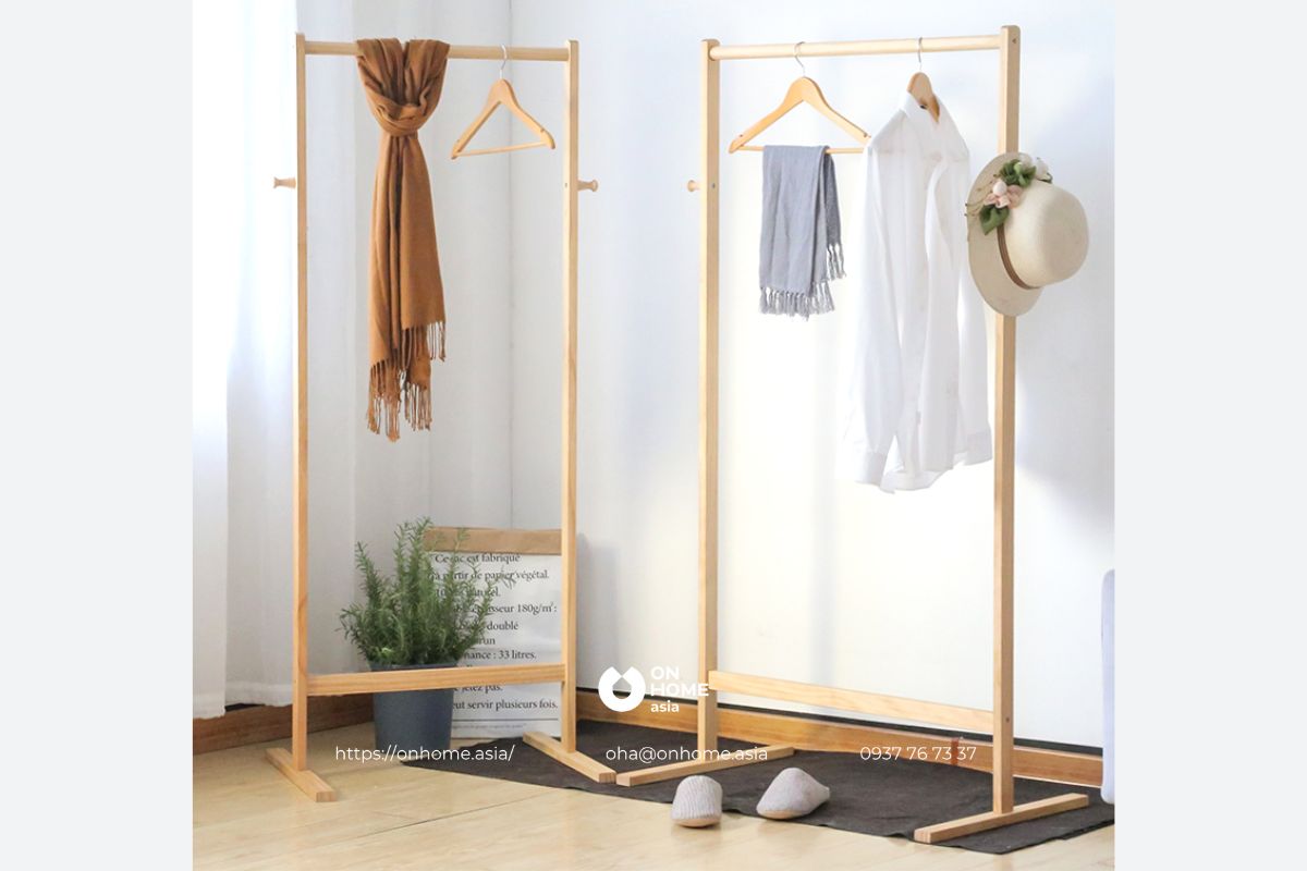 Gía treo đồ bằng gỗ thiết kế tinh tế