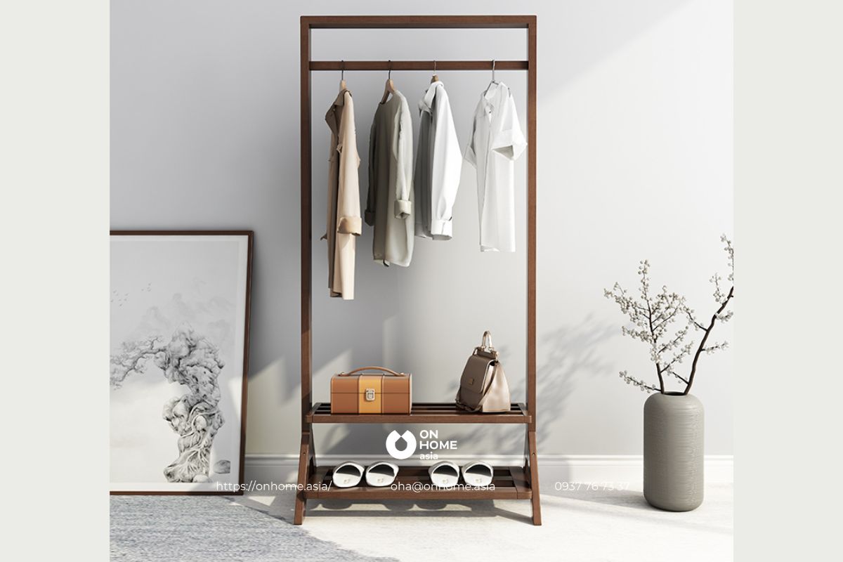Giá treo quần áo có kệ để giày