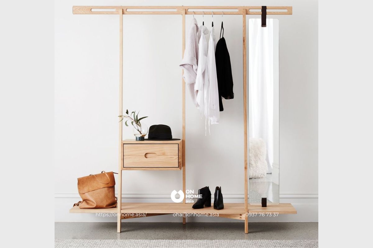 Giá treo quần áo thông minh có hộc tủ