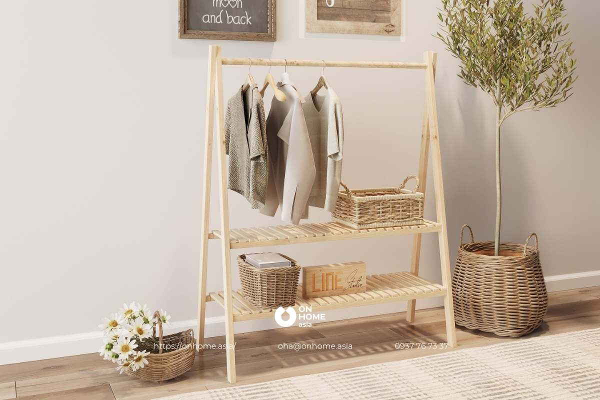 Giá treo quần áo chữ A 3 tầng đẹp mắt