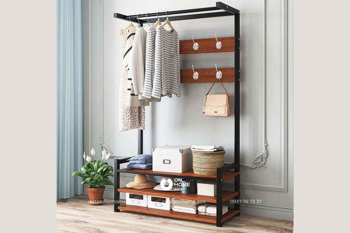 Giá treo quần áo bằng sắt sơn tĩnh điện