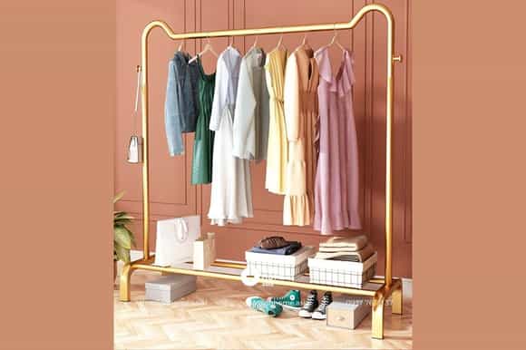 Giá treo quần áo bằng sắt mạ vàng đẹp
