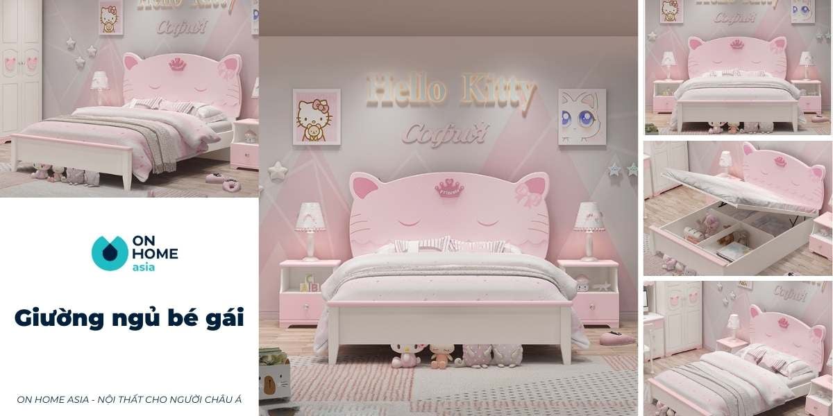 Giường cho bé gái đẹp được thiết kế độc đáo và đầy phong cách. Với màu sắc tươi sáng, thiết kế những hình ảnh đáng yêu, giường cho bé gái sẽ làm cho các bé yêu thích hơn việc tìm kiếm giấc ngủ tuyệt vời của mình mỗi đêm.