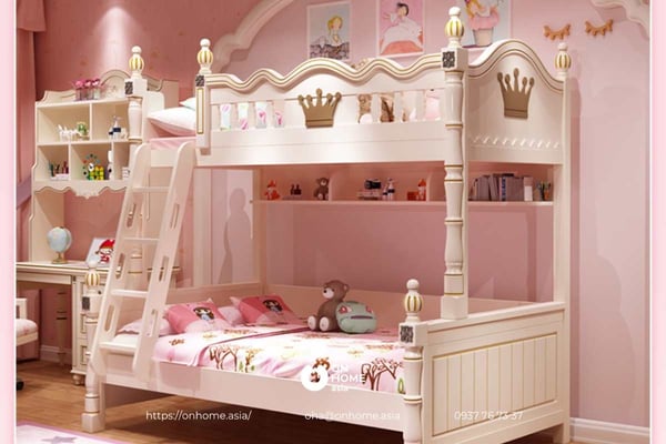 Mẫu giường ngủ Hello Kitty cho bé gái
