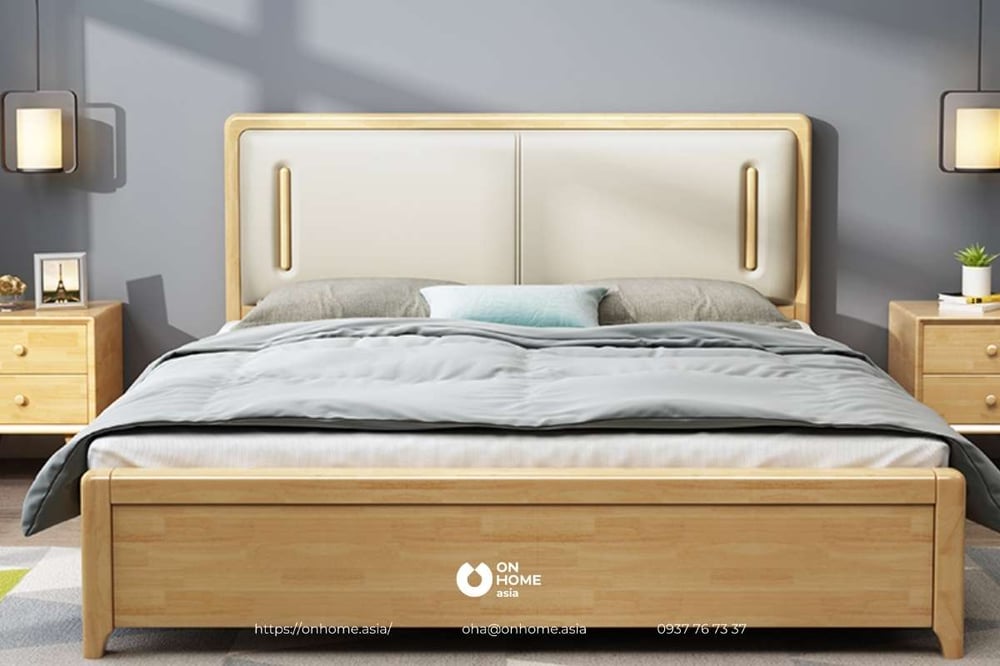 Giường ngủ gỗ công nghiệp đơn giản