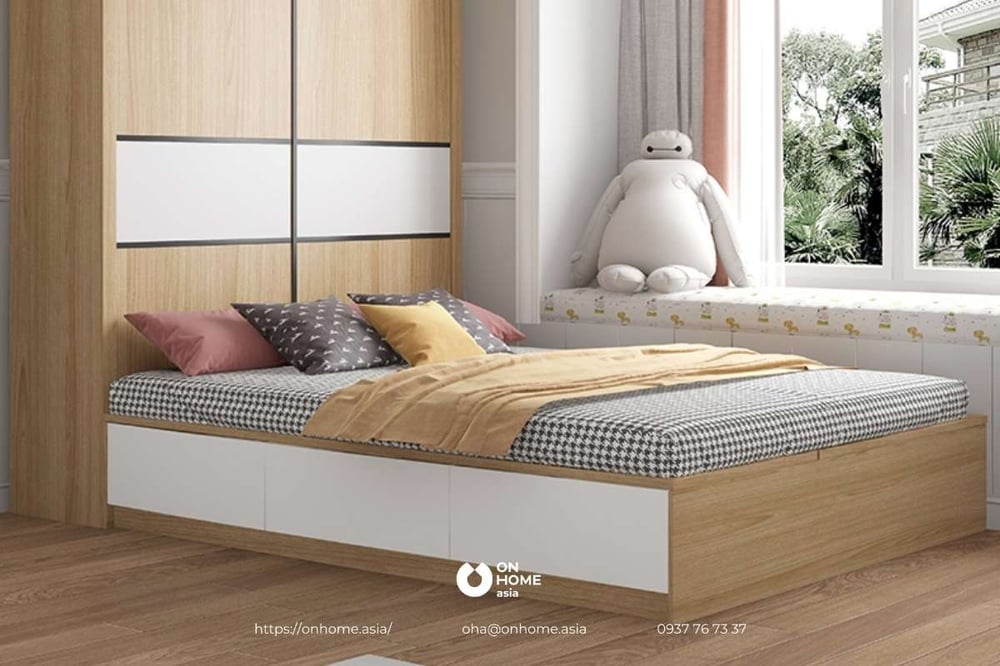 Thiết kế nội thất giường ngủ đẹp tinh tế.