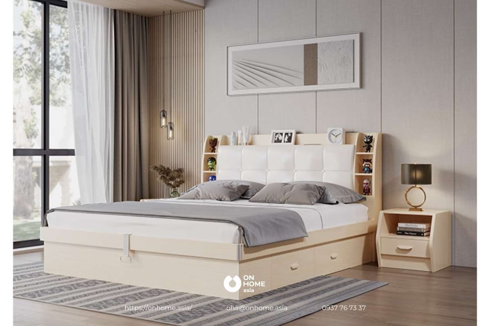 Giường ngủ gỗ phủ Melamine
