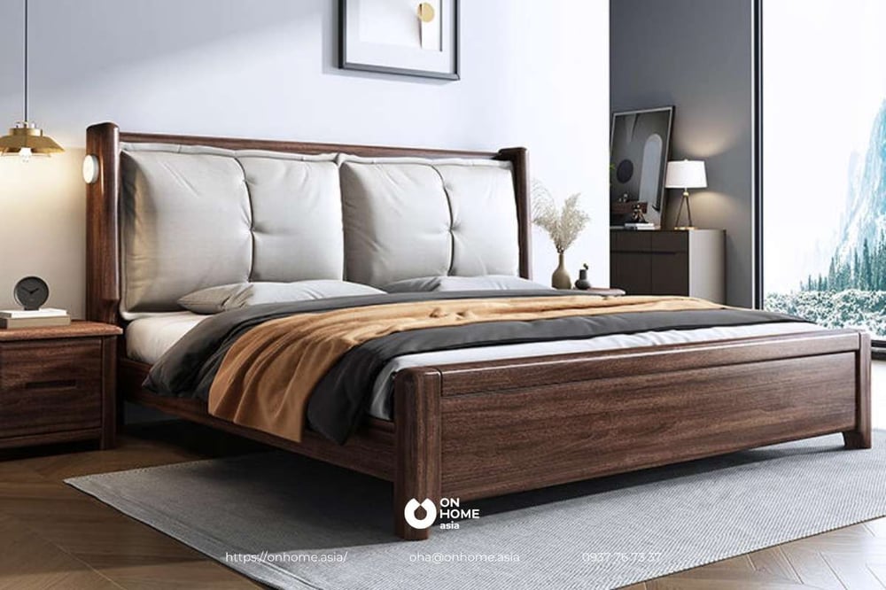 Giường ngủ gỗ tự nhiên sang trọng