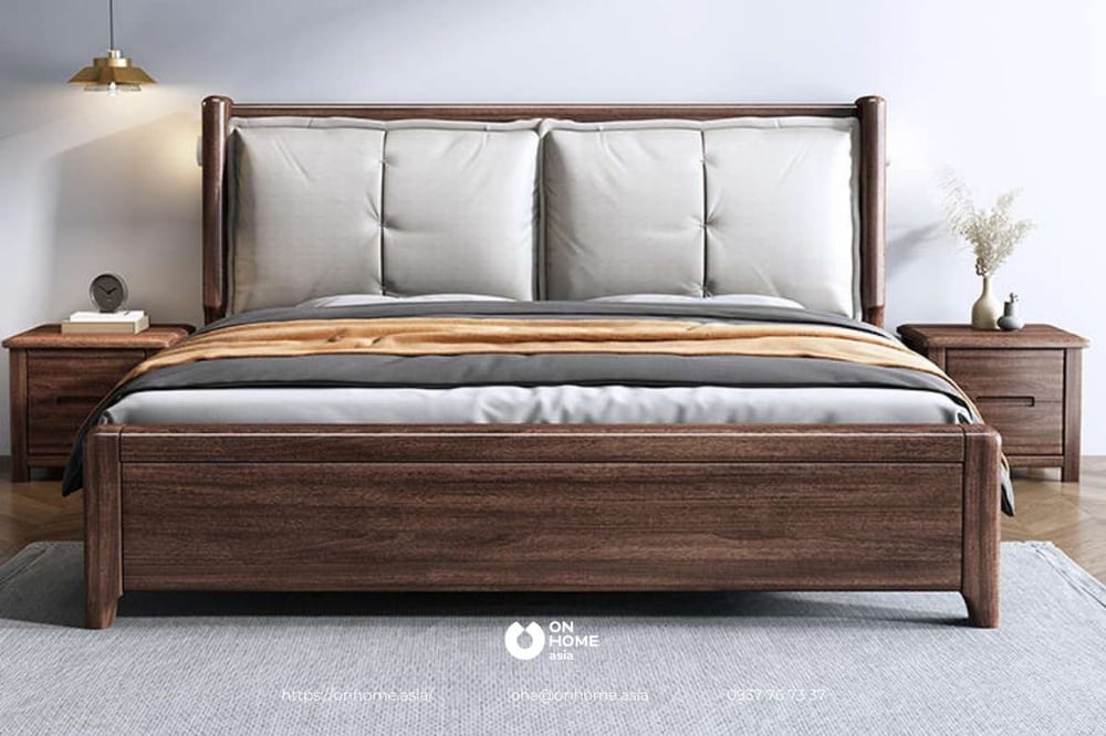 Giường ngủ gỗ Óc Chó sang trọng