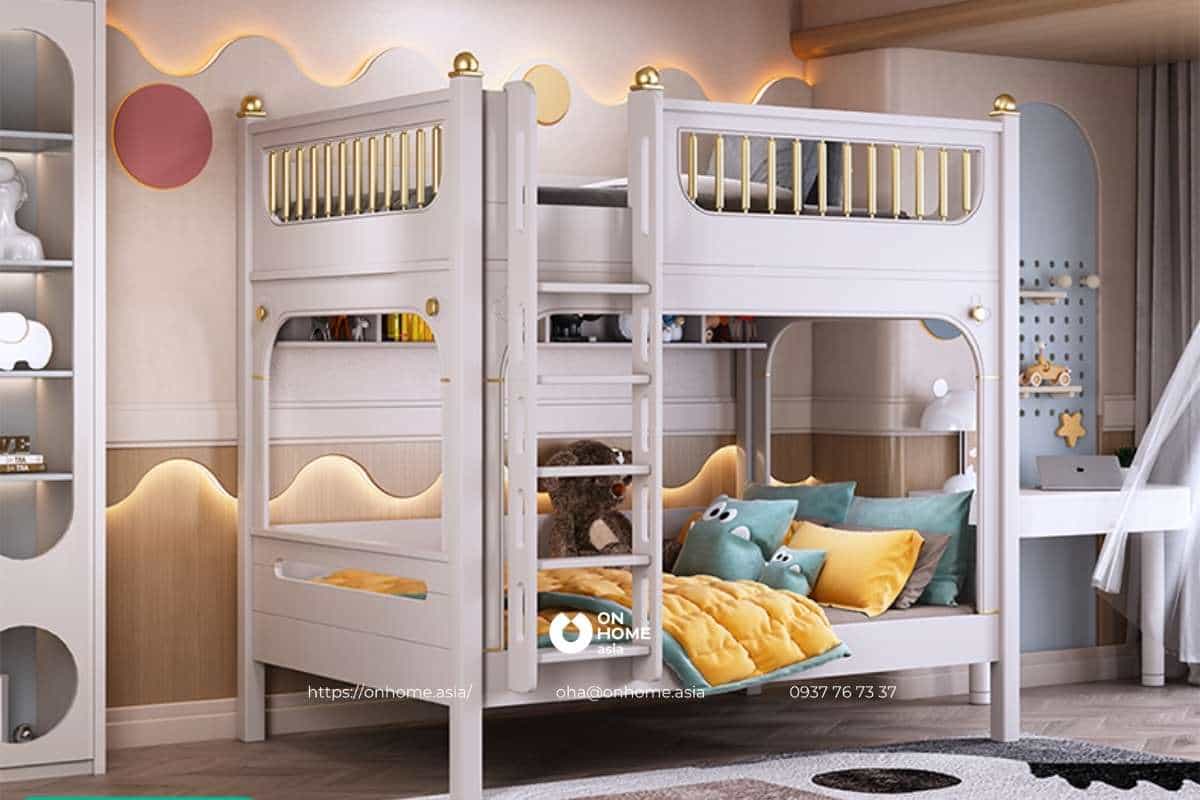 Giường tầng màu tím cho bé gái đẹp