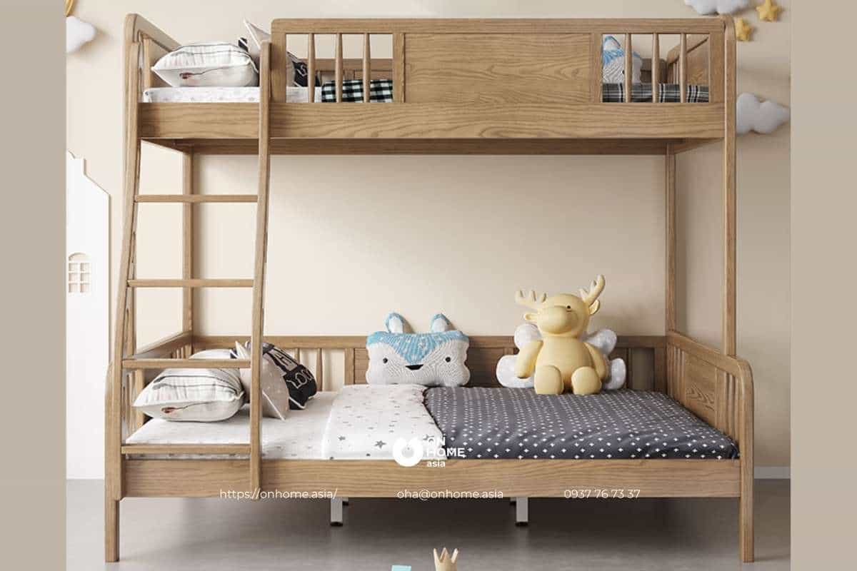 Giường hai tầng gỗ sồi đẹp