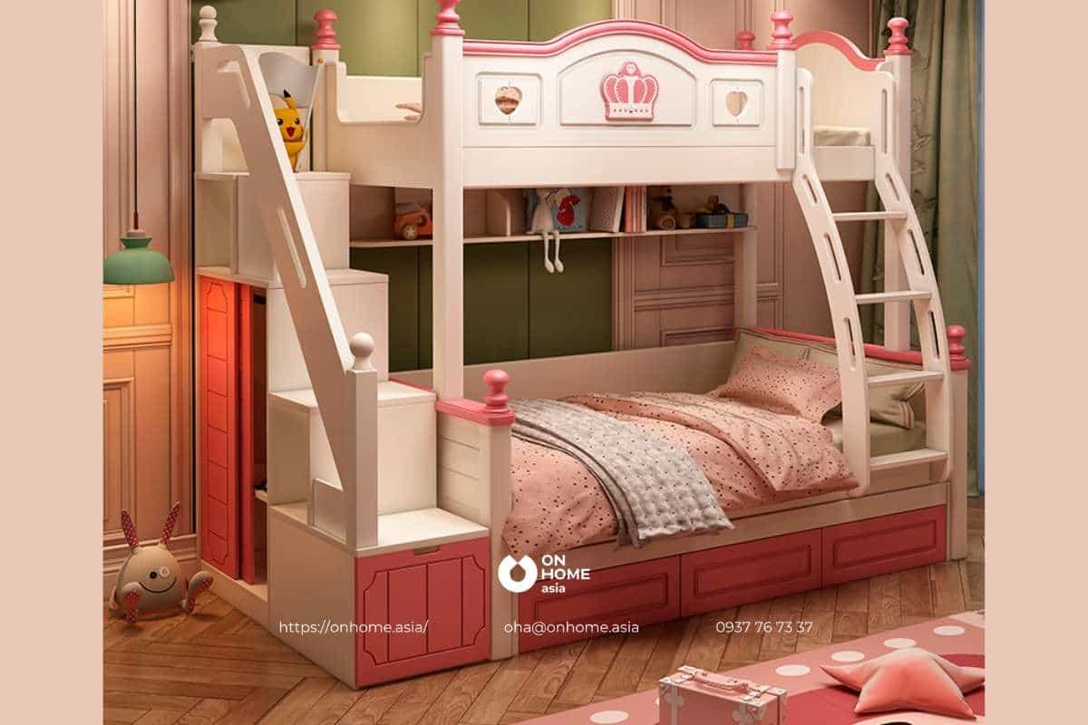 Giường tầng cung điện cho bé gái