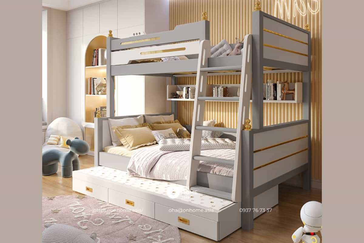 Giường tầng cho bé trai thiết kế hiện đại