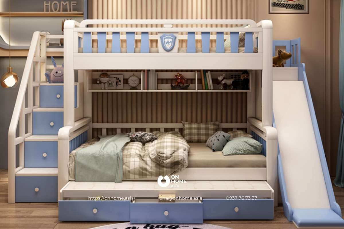 Giường tầng cho bé trai cao cấp nhập khẩu