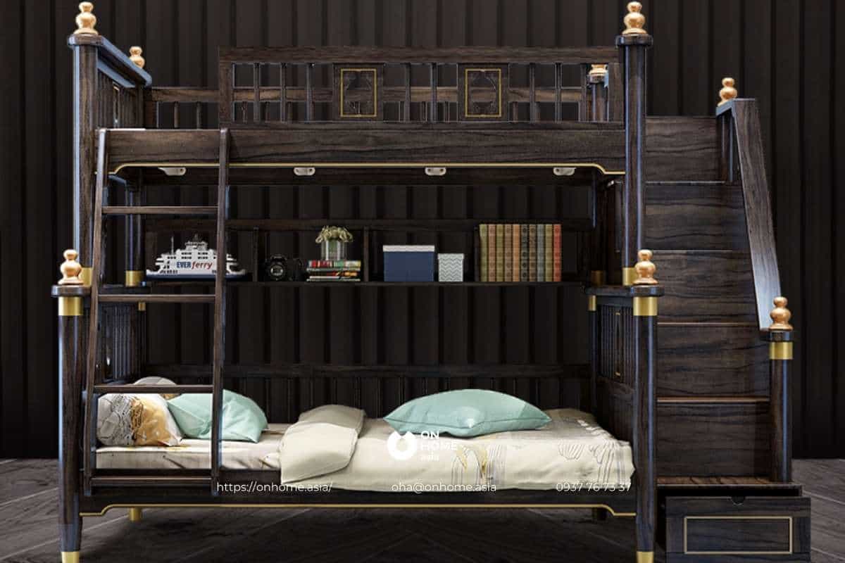 Giường tầng cho bé trai thiết kế cổ điển