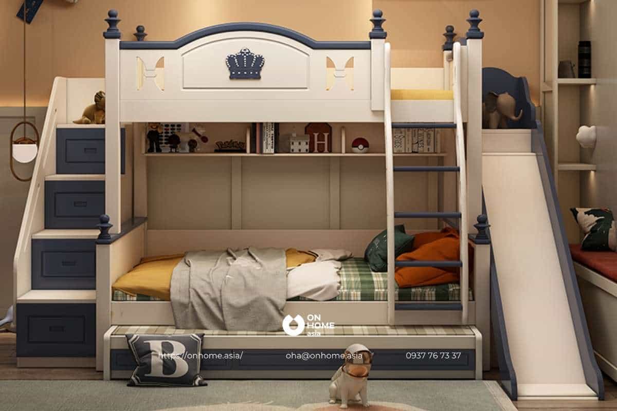 Giường 2 tầng lâu đài cho bé trai