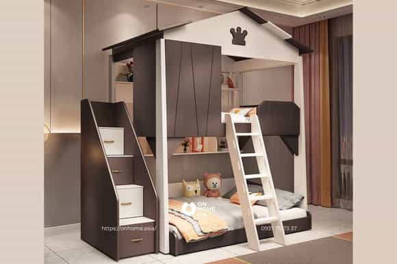 Giường tầng nhỏ gọn cho bé trai