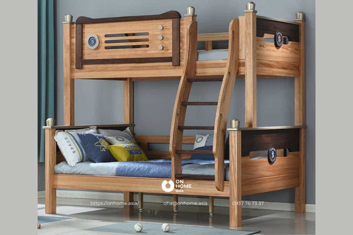 Giường tầng cho bé trai bắng gỗ