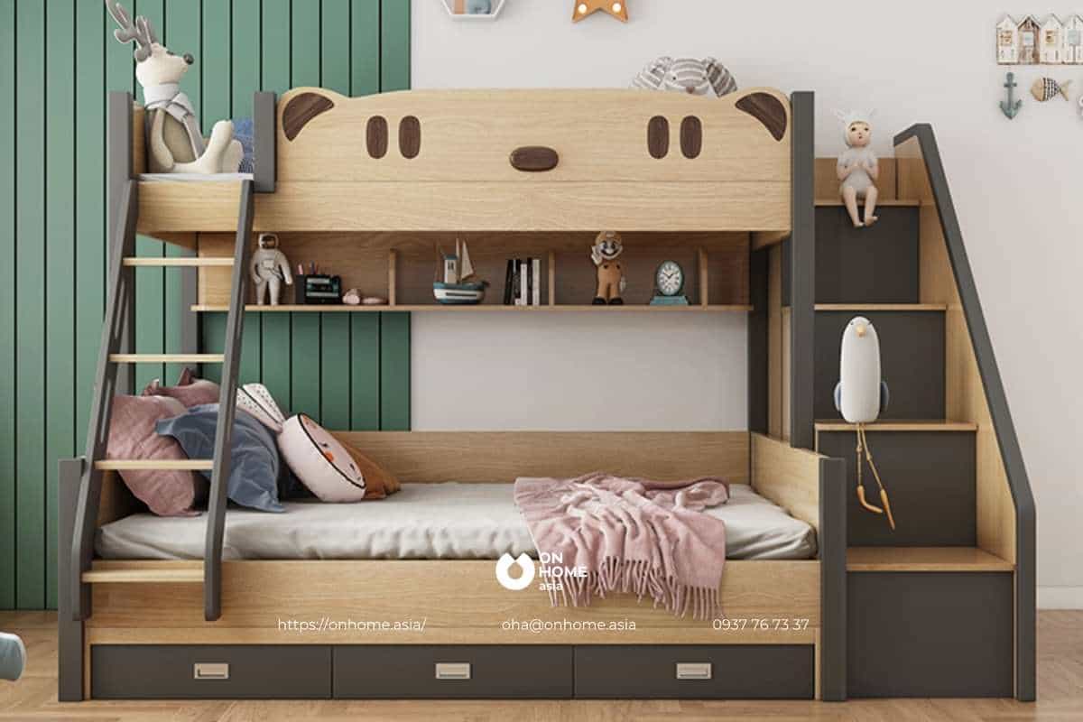 Giường tầng hình chú gấu dành cho bé trai