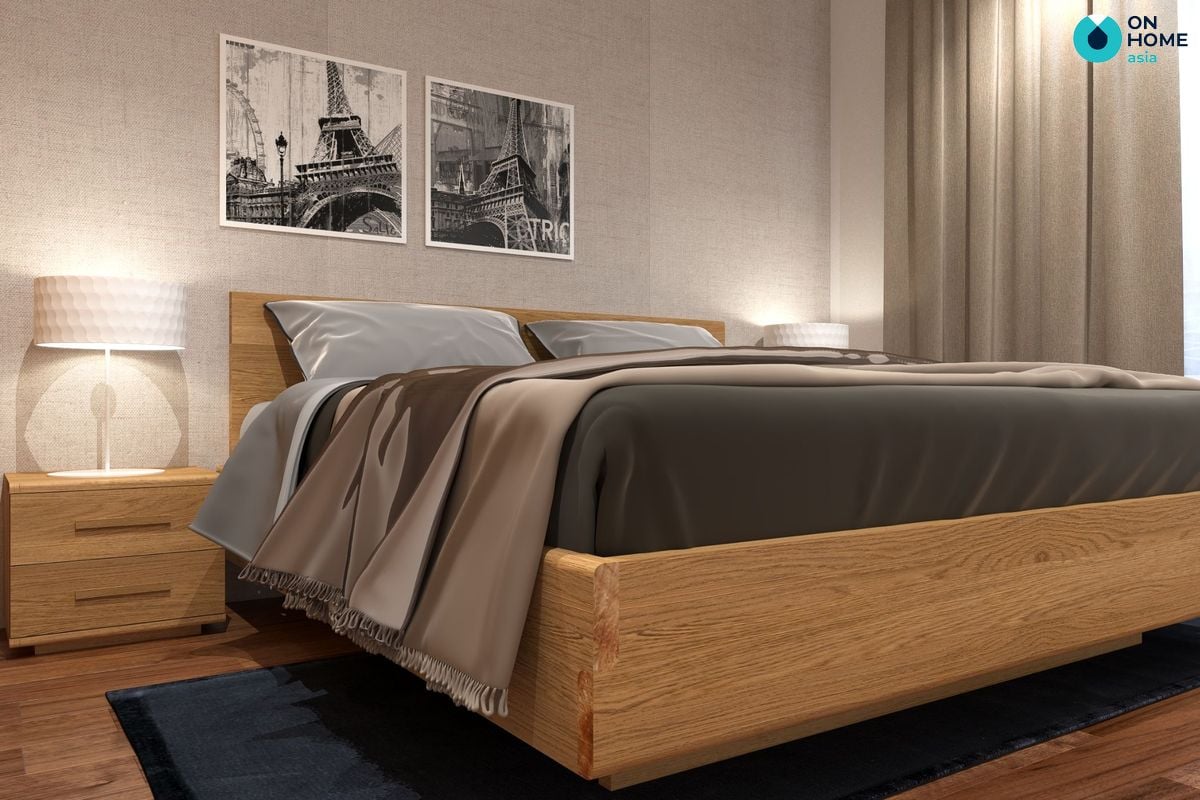 Giường ngủ được làm từ gỗ công nghiệp