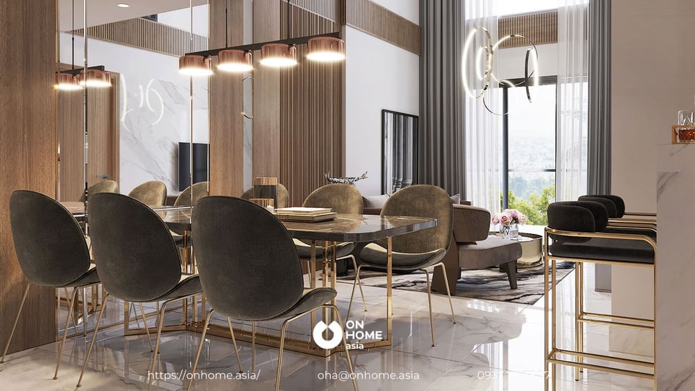 Mẫu căn hộ mang phong cách hiện đại tại HT Pearl. 
