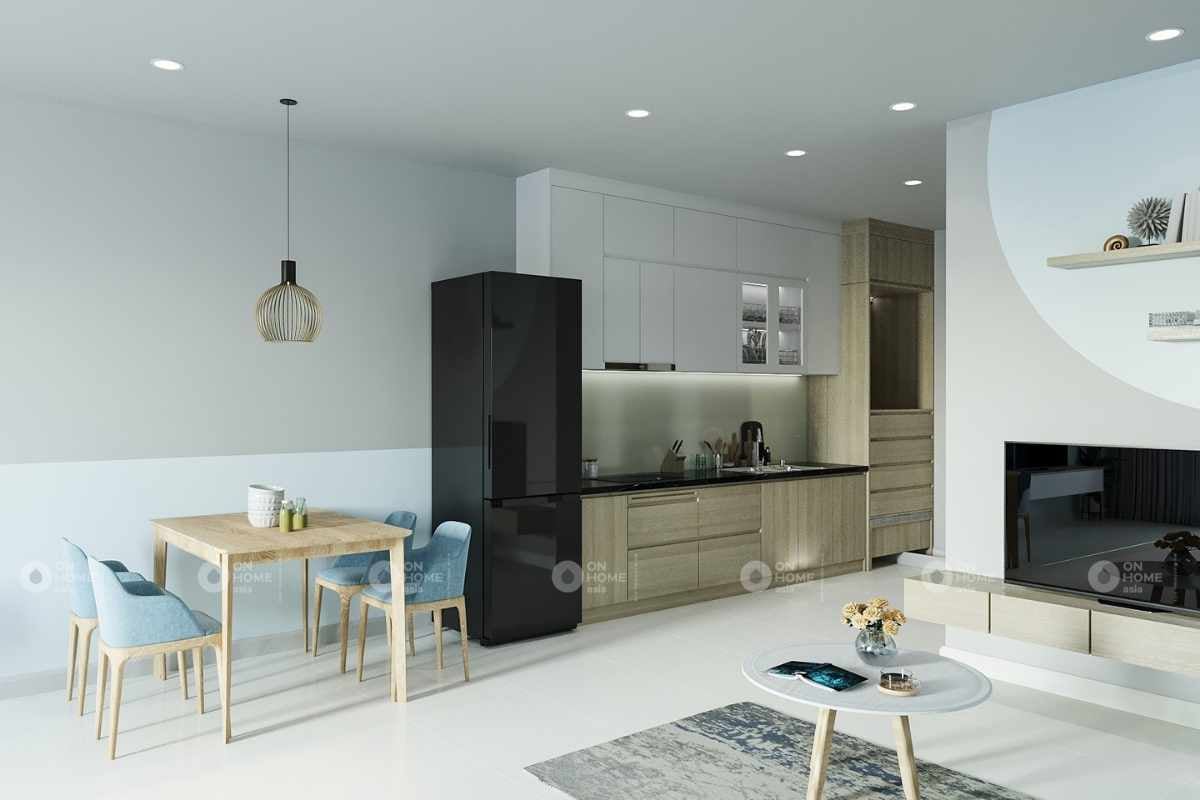 Thiết kế nội thất phòng bếp căn hộ Eco Xuân Sky Residence 1 phòng ngủ