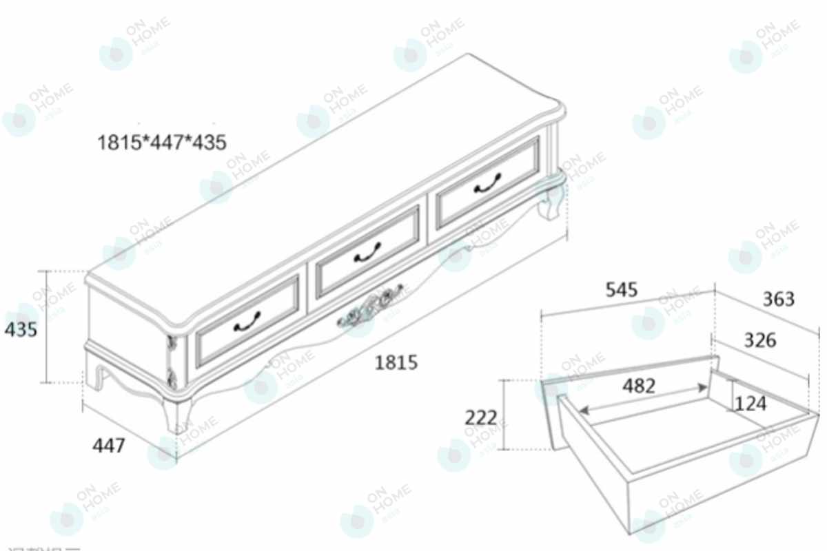Kích thước kệ tivi tân cổ điển 