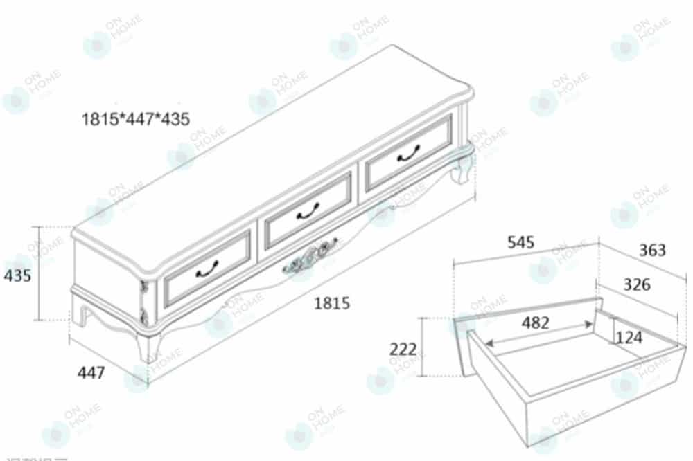 Kích thước kệ tivi tân cổ điển