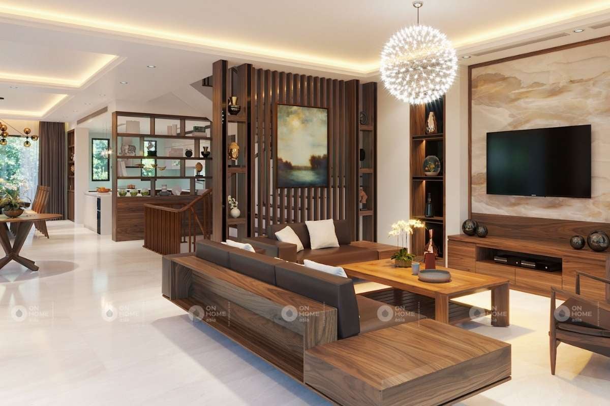 Các mẫu thiết kế đẹp hệ lam gỗ phòng khách cho ngôi nhà sáng tạo không gian mới