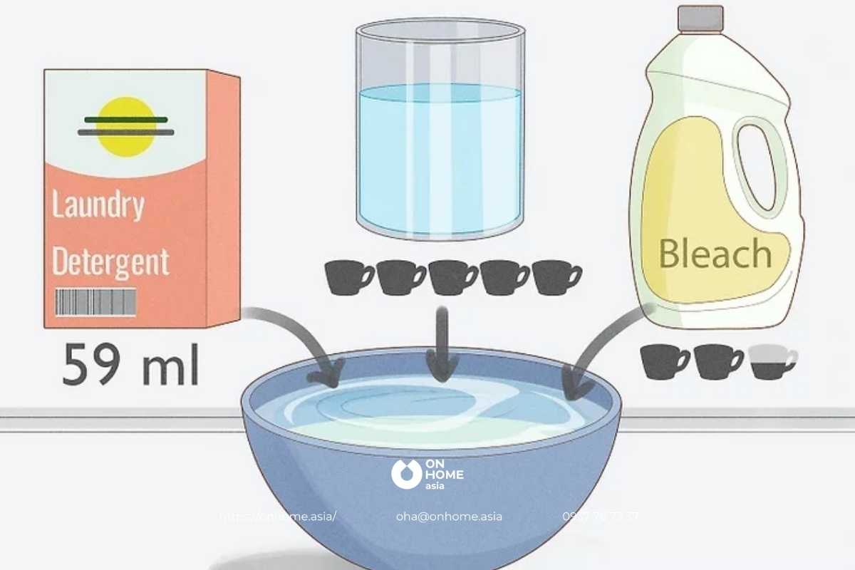 Pha trộn tạo dung dịch tẩy