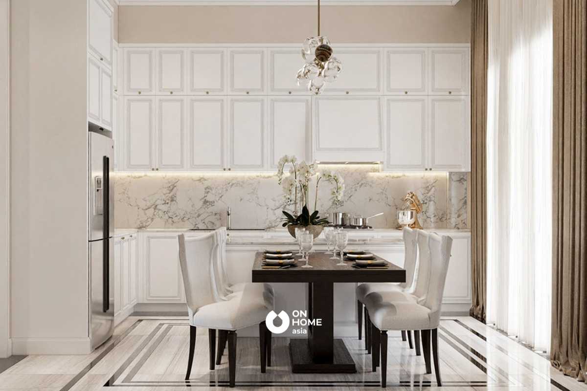 Bàn ăn phòng bếp được thiết kế sang trọng&nbsp;