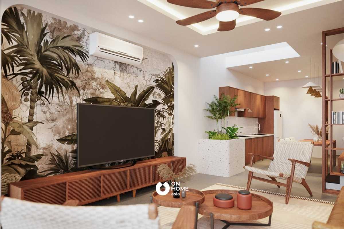 Thiết kế nội thất nhà bếp với sắc nâu chủ đạo