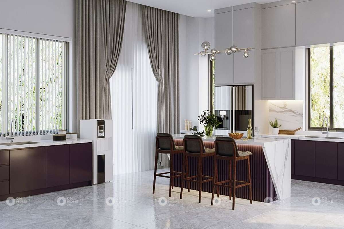 Bố trí không gian hợp lý mang đến một nhà bếp đẹp