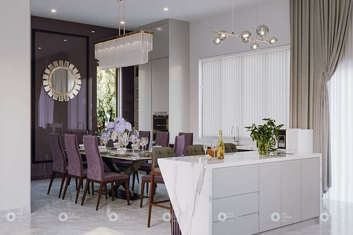 Nội thất nhà bếp được làm từ chất liệu cao cấp.