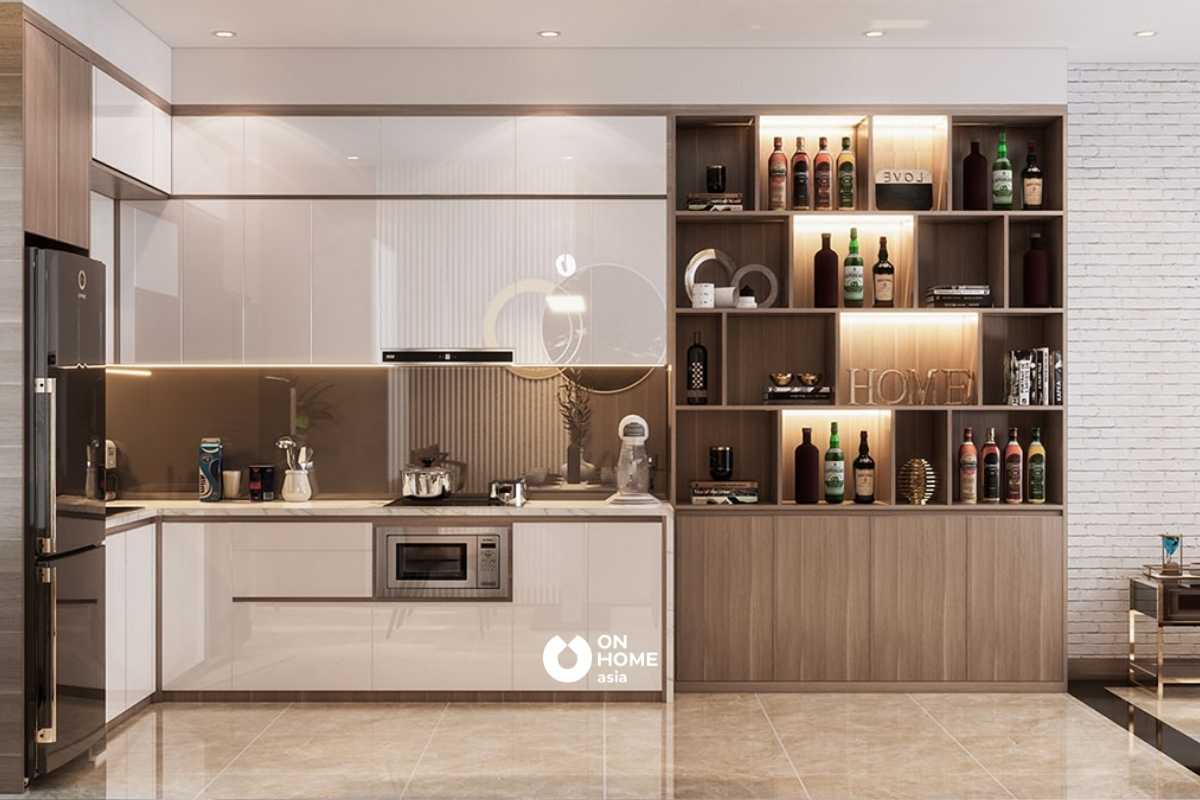 Tủ bếp được thiết kế sang trọng&nbsp;