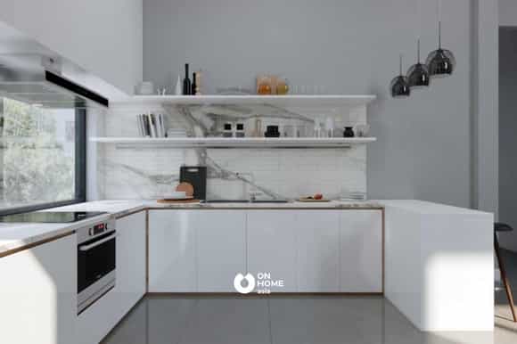 Bếp dạng chữ U nhỏ gọn