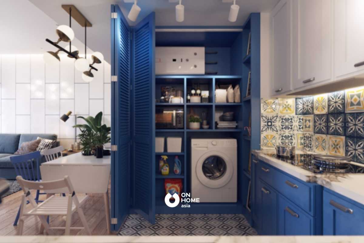 Thiết kế phòng bếp đẹp với sắc xanh thu hút