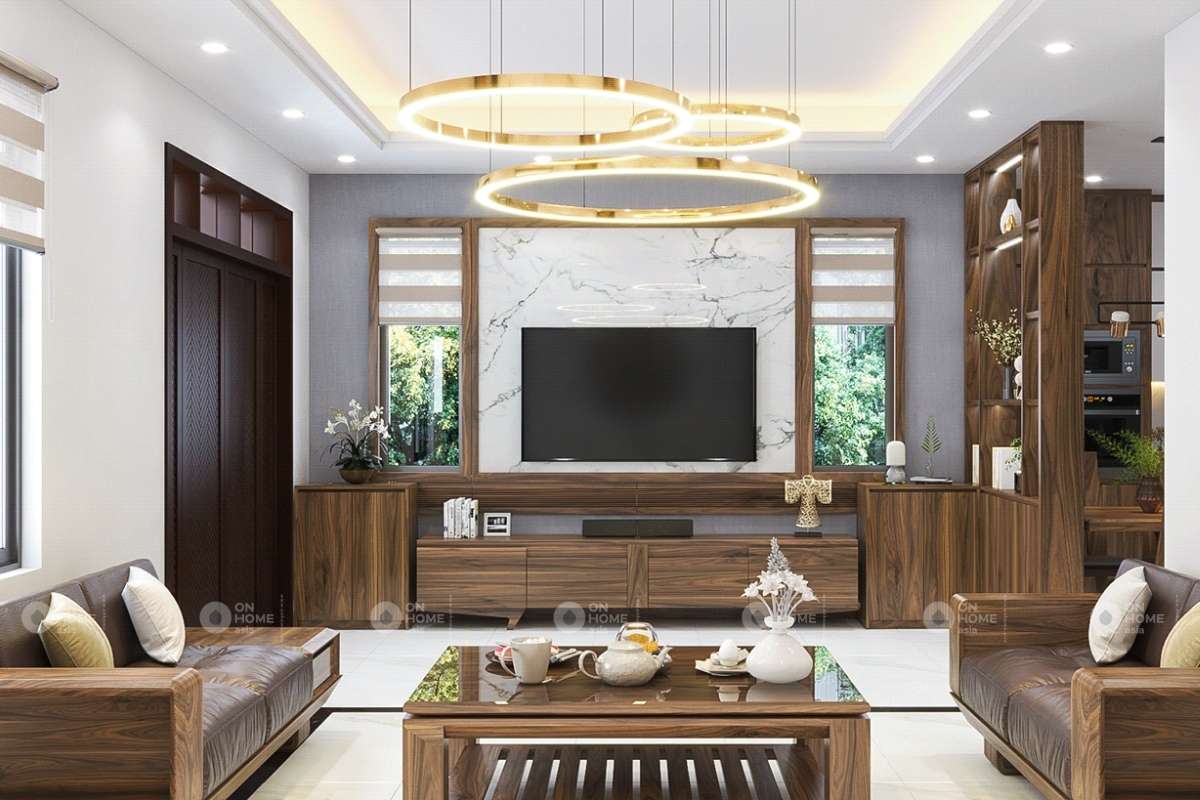 Đèn thả trần khiến không gian thêm phần ấn tượng