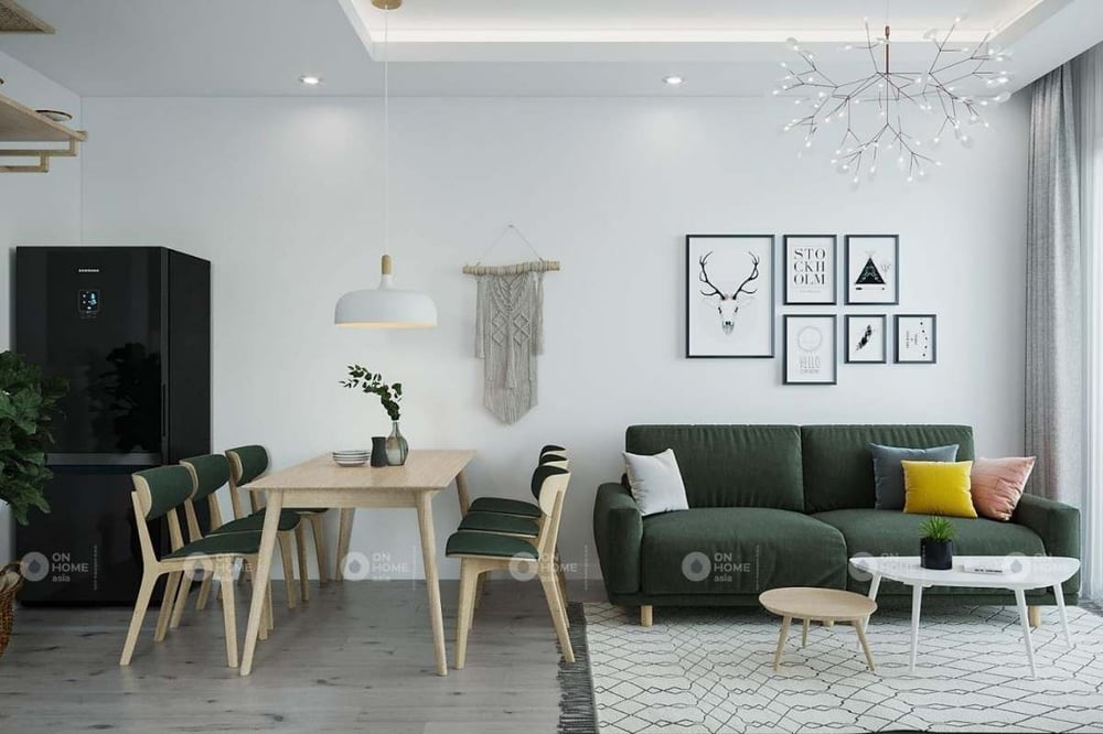 Thiết kế nội thất căn hộ chung cư 90m2 theo phong cách Bắc Âu
