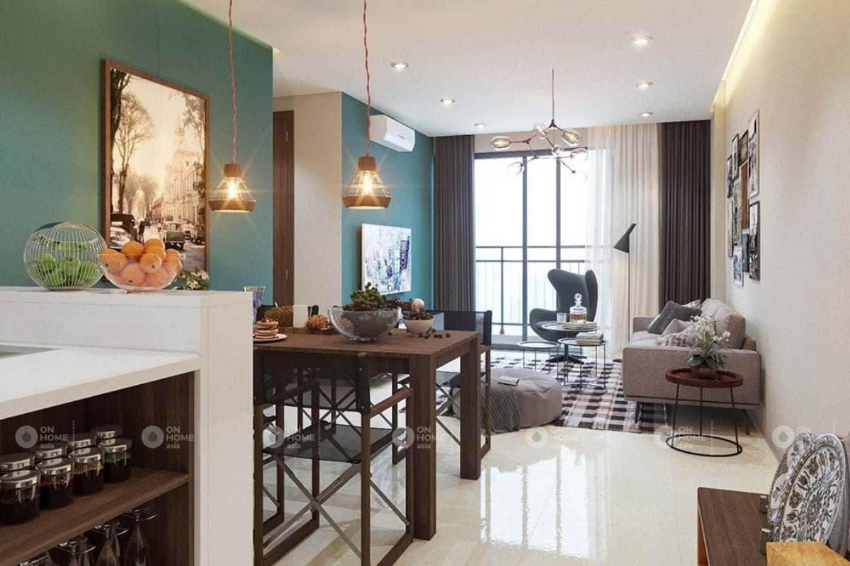 Thiết kế nội thất căn hộ chung cư 90m2 theo phong cách Retro