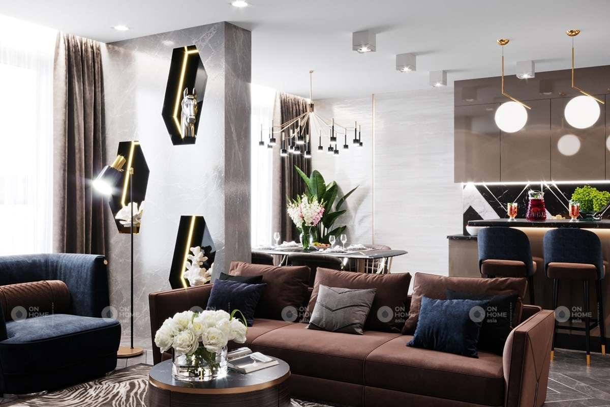 Thiết kế phòng khách căn hộ chung cư 90m2