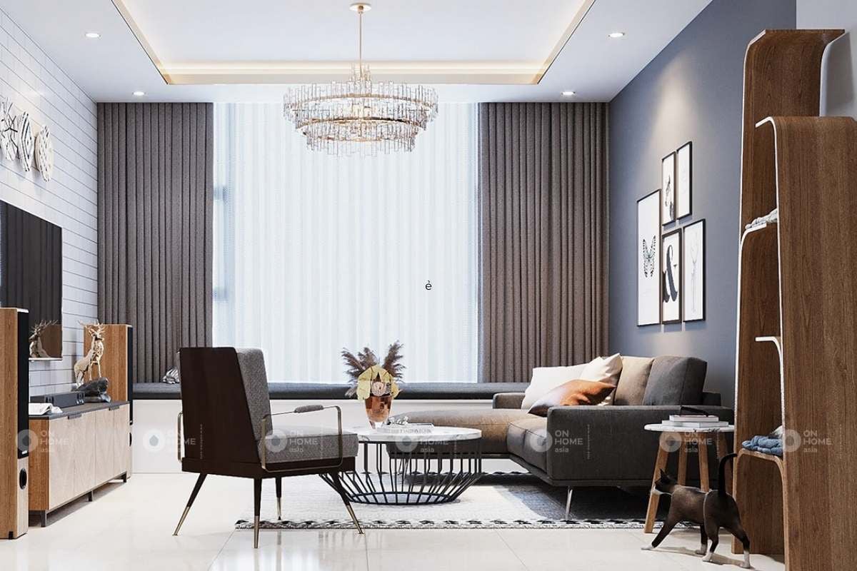 Thiết kế nội thất phòng khách đơn giản và thanh lịch